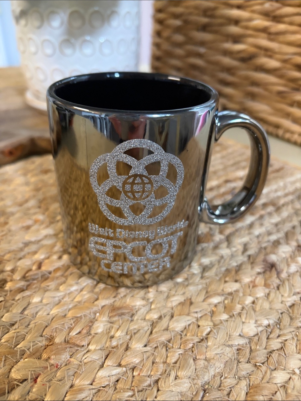 Vintage EPCOT Center Metallic Ceramic Coffee Mug